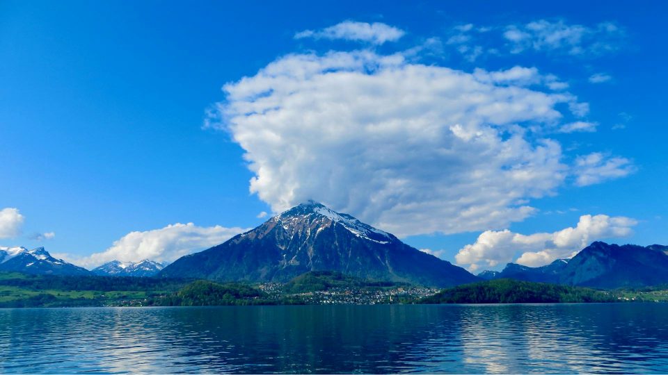 Mount Pilatus Erupting Clouds over Lake Lucerne